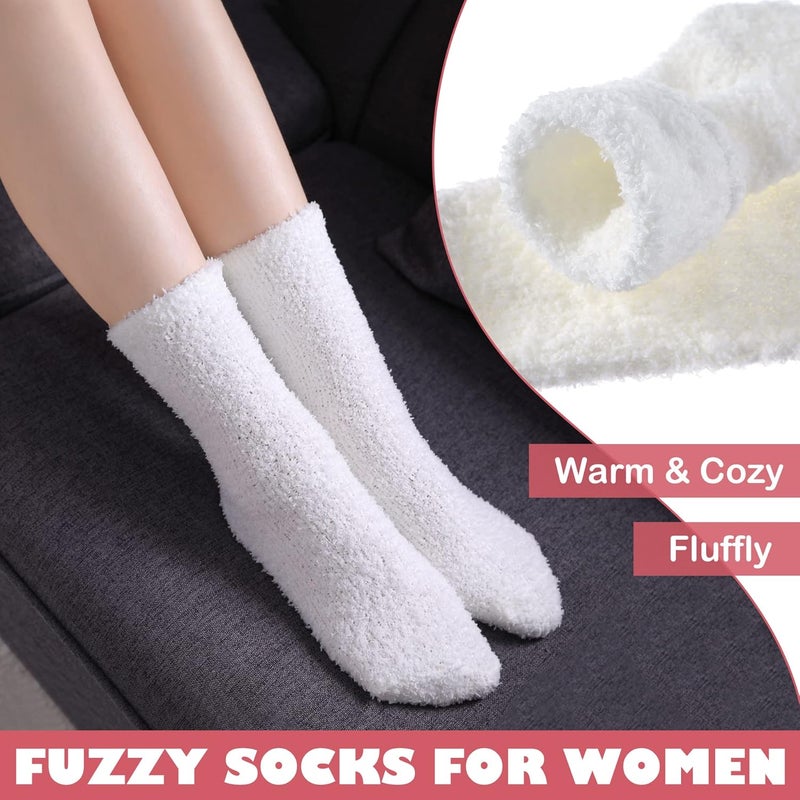 LINEMIN Womens Fuzzy Socks Cozy Fluffy Winter Warm Slipper Socks Microfiber Soft Home Sleeping Socks - Image 4